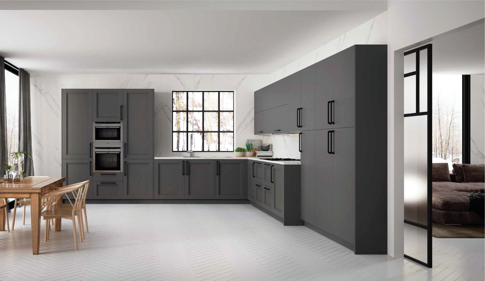 Cozinha moderna cinzenta