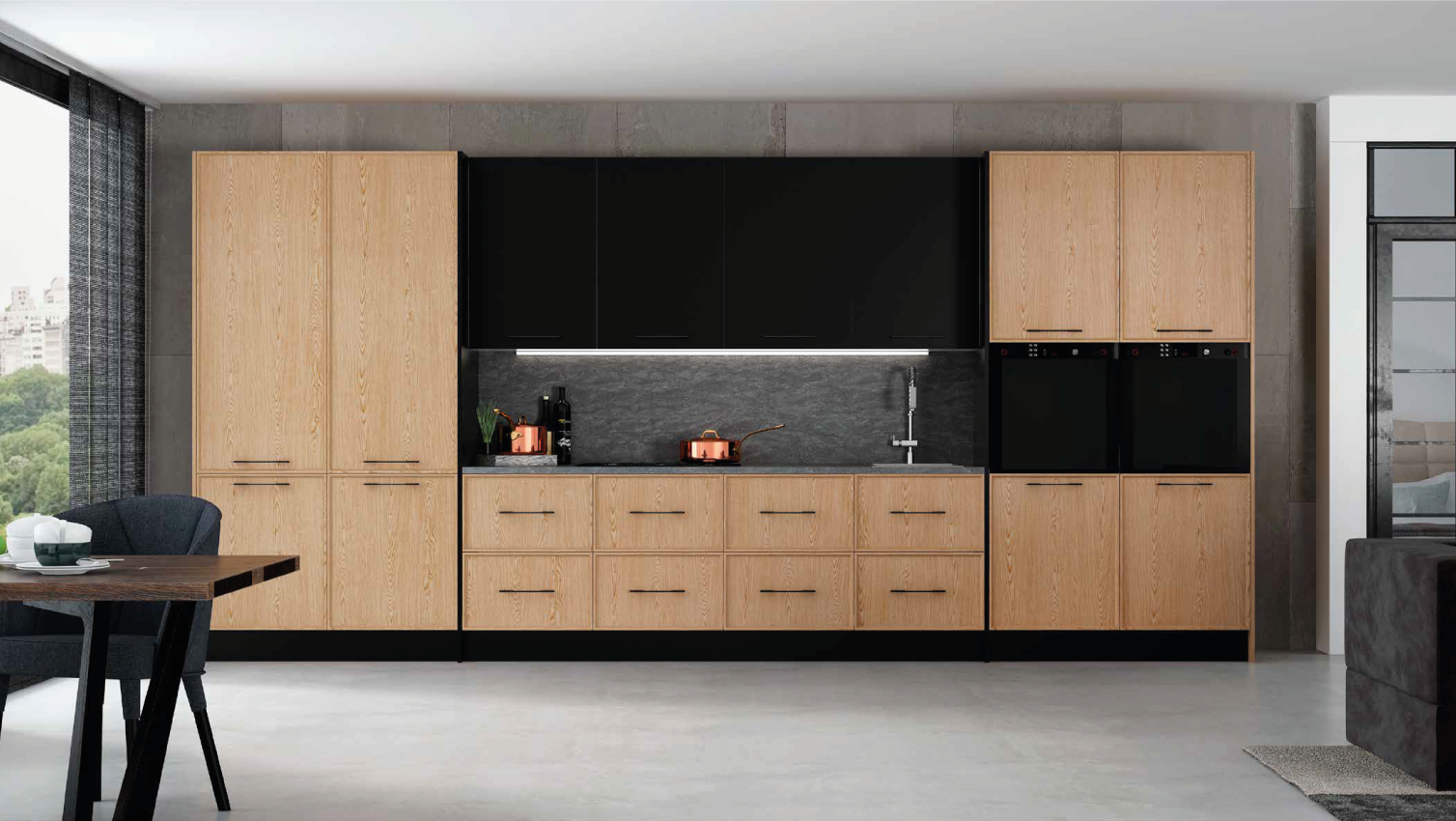 Cozinha moderna madeira clara